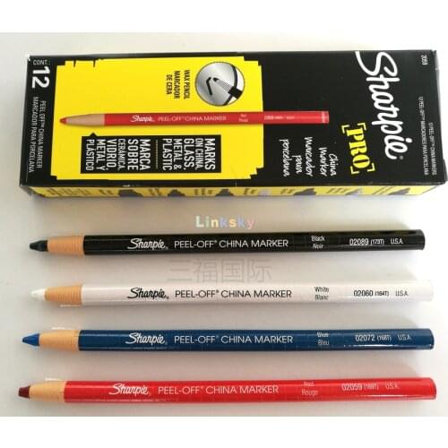Sharpie PEEL-OFF Marker China, China Marker Bullet, Create Legible Marks on Metal, Glass, China,5 Assorted Colors