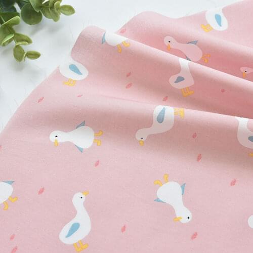Little duck Printing 100% Cotton Fabric Patchwork Needlework DIY Making Clothing Skirt Flower Children Dress Cloth