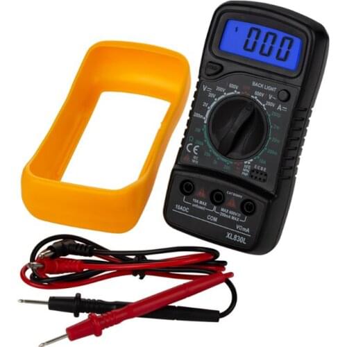 Portable Digital Multimeter Backlight AC/DC Ammeter Voltmeter Ohm Tester Meter XL830L Handheld LCD Multimetro Voltage Current