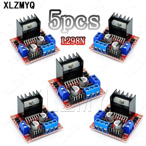 5pcs L298N DC Voltage Regulators Motor Drive Module PWM Speed Dual H Bridge Stepper Motor L298 Stabilizers Power Supply 5-35V 2A