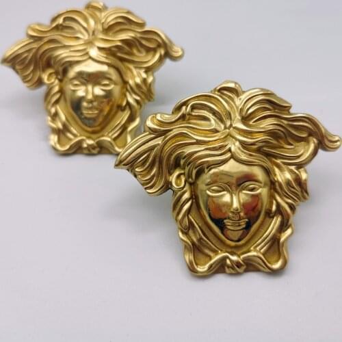 Pure Copper Portrait Drawer Cabinet Door Wardrobe Locker Handle Gold Single Hole Furniture Knobs Diy Handles Accessories