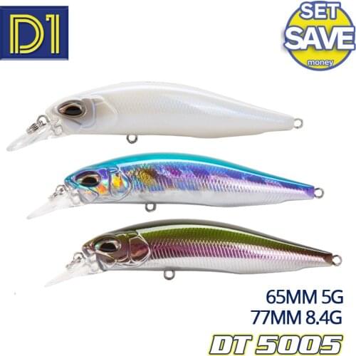 D1 Fishing Gear rozante realist 77mm 8.4g Suspending 65mm 5g Sinking Wobblers of pike Minnow 3 sets Lure Tuna Sea Bass duo Bait