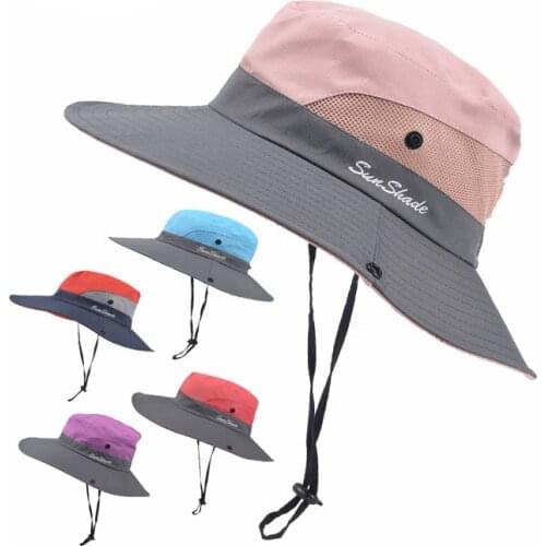 Fishing Hat Sun UV Protection UPF 50+ Sun Hat Bucket Summer Men Women Large Wide Brim Bob Hiking Outdoor Hats with Chain Strap