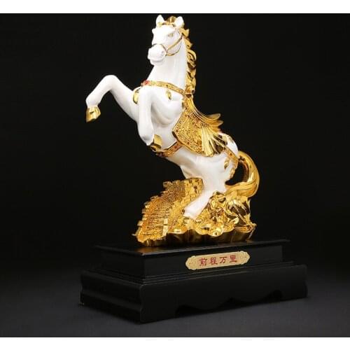 Resin Retro Animal Statue Horse To Successfully Decorate Feng Shui Lucky Crafts Zodiac Creative Home Gifts