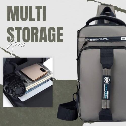 Mens Waterproof Oxford Crossbody Bag Anti-theft Shoulder Sling Bag Multifunction Short Travel Messenger Chest Pack Male Dropshi