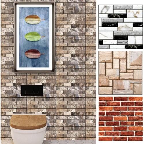 Three-dimensional brick pattern wall sticker PVC self-adhesive wall sticker Living room TV background decorative wall sticker
