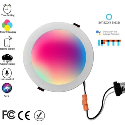 Home Smart Downlight 10W Tuya APP Remote WIFI+BLE Control RGBWC Dimming Color LED Light Ceiling Light Smart Home