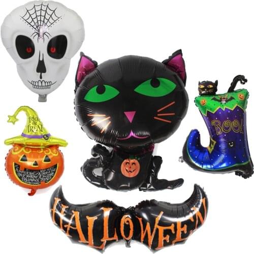 Halloween balloon cartoon black cat decoration balloon easter halloween party decoration aluminum film balloon
