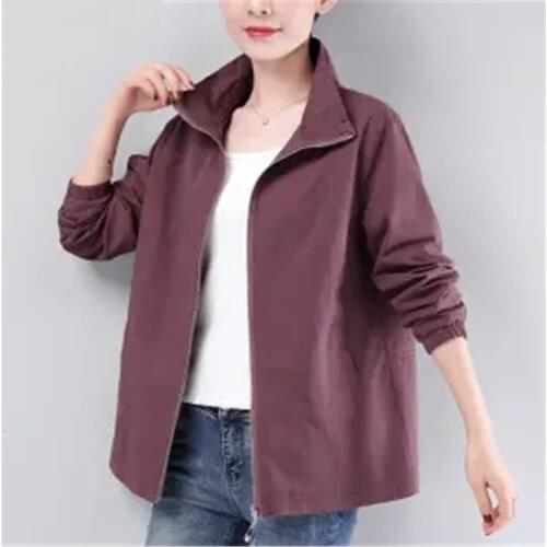 Women Casual Jacket 2021 Autumn Winter New Korean Version The Large Size Mother Coat Female Loose Windbreaker Zipper Jacket A84