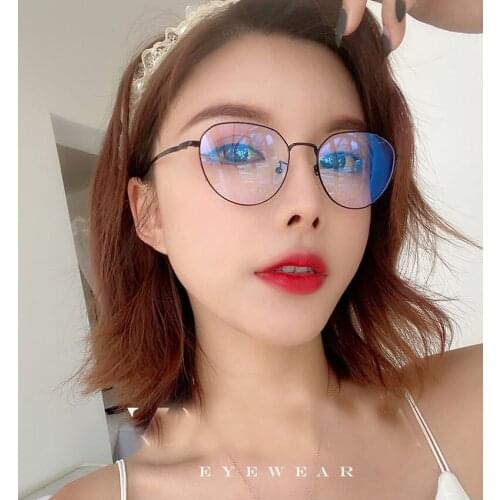Agstum Anti Blue Light Metal Glasses For Women Vintage Style Brand Design Optical UV Eyeglasses Computer Games