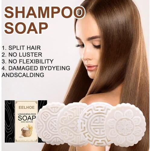 1pcs Fashion Handmade Hair Shampoo Soap Solid Hair Soap Rice Water Soap Hair Shampoos Hair Loss Prevention Cleans Hair Care