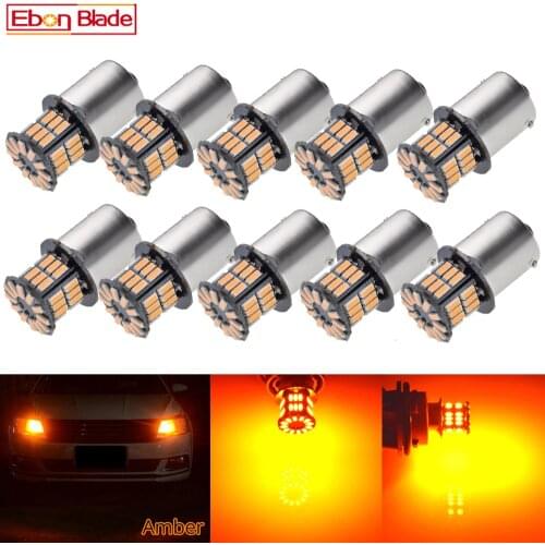 10 X Car LED BAU15S 1156PY RY10W PY21W 7507 1156 BA15S P21W Amber Orange Yellow DRL Turn Signal Light Bulb Lamp 12V Auto Styling
