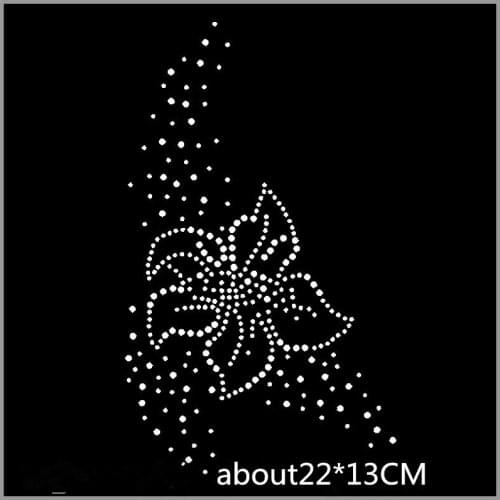 2pc/lot Big flower hot fix rhinestone transfers iron on rhinestone transfer designs hot fix rhinestone applique for embellish
