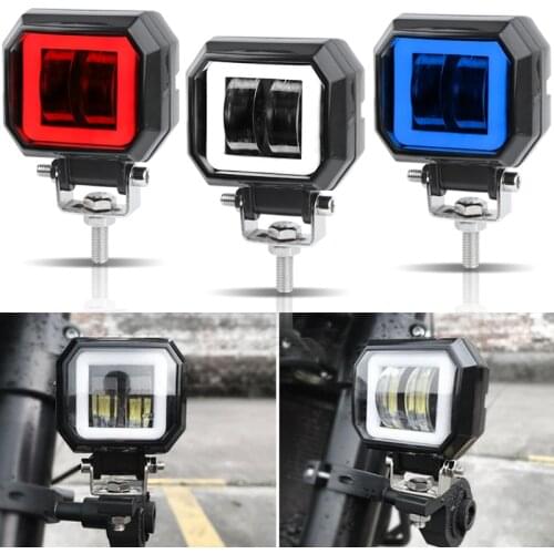 3 inch 7D Lens Square LED Work Light Angel Eyes Spotlights fog lights additionl light for Motorcycle Offroad Truck ATV 12V 24V