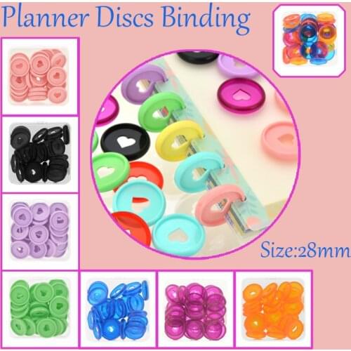 30pcs 28mm Notebook Binding Discs Planner Binder Rings 360 Degree Plastic Ring Binder DIY Loose Leaf Ring Discs Binding Button