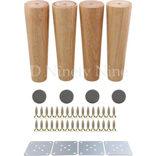 4Pcs Oak Wood 8inch Sofa legs Oak Wood Color Tapered Reliable Wood Furniture Cabinets Legs Sofa Feet