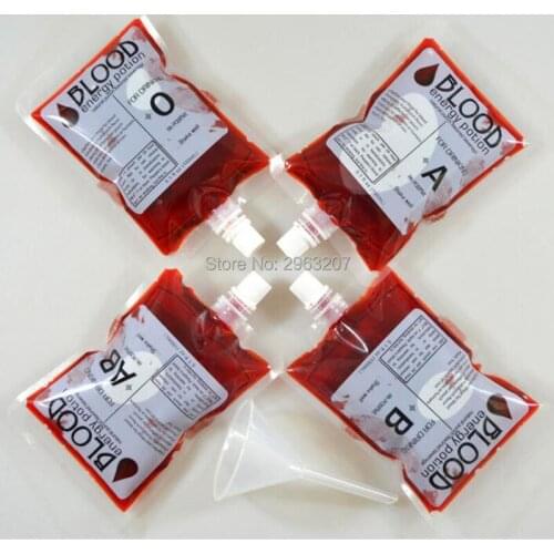 500pcs 150ml Halloween Blood Bag Juice Energy Drink Bag Party Cosplay Pouch Props Vampires Reusable Package Bags