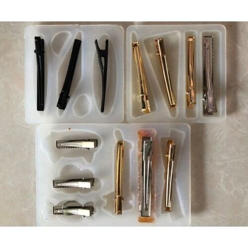 Acrylic Resin Hair Barrette Resin Mold Geometric Alligator Hair Clips Resin Mold F3MF