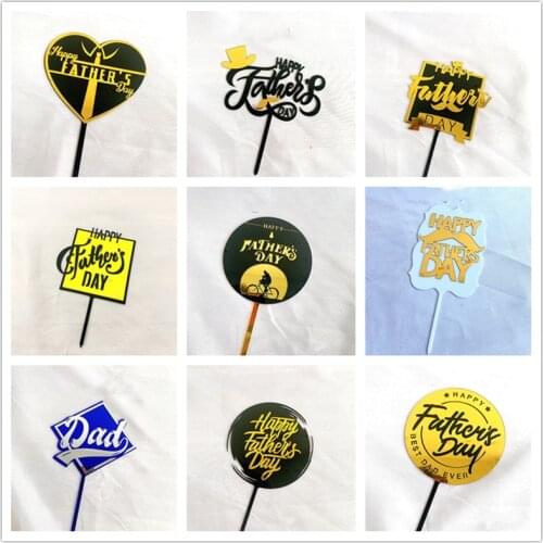 Fathers Day Acrylic cake topper BEST DAD EVER Dessert table gift Golden letters DAD birthday cake topper fathers day Decorativ