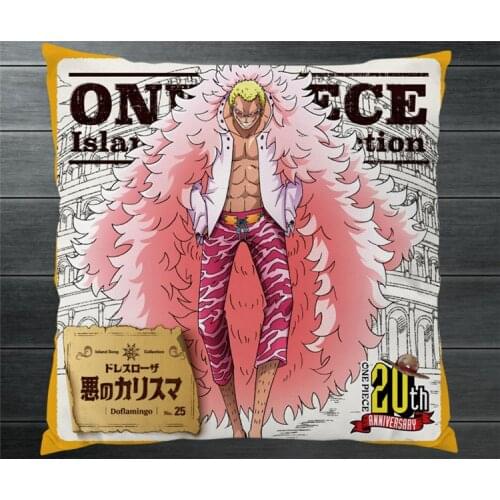 Anime One Piece Joker Donquixote Doflamingo Two Side 40x40cm Pillowcase Pillow Case Cover Cosplay Manga BED/SOFA/CAR Decor New