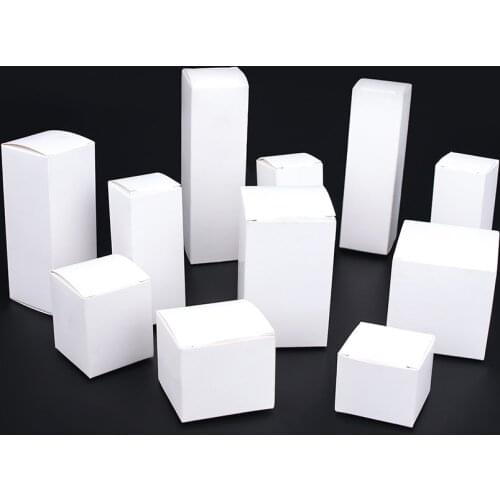 50pcs/General purpose white small gift box packaging box 350g square blank cardboard box spot cosmetics color box