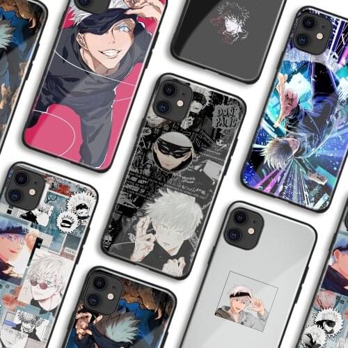 Satoru Gojo Jujutsu Kaisen Manga Phone Cases For iPhone 11 12 Mini Pro XS Max 6s X XR 6 7 8 Plus SE Soft TPU Shell Glass Cover