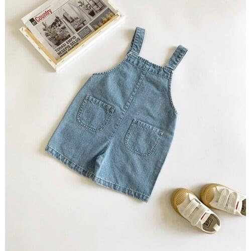 4 Pockets Girls Denim Pants Summer Cotton Denim Suspender Pants for Girls Clothing Children Jumpsuit Kids Overalls Clothing Set