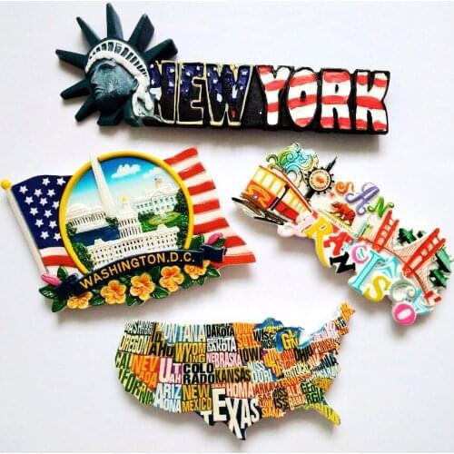 Hot Sale Hand-painted Panoramic View Of Washington Map 3D Fridge Magnet US Tourism Souvenir Refrigerator Magnetic Stickers