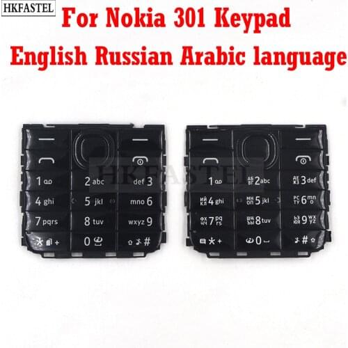 HKFASTEL 301 Keyboard For Nokia 301 Single / Dual SIM Card Mobile Phone Keypad Replacement Cover