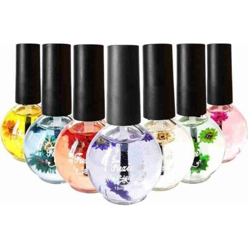 15ml 7 Colors Dried Flower Cuticle Revitalizing Nutrition Tool Pen Varnish Nail Care Art Oil