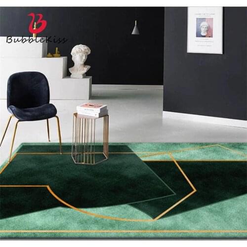Bubble Kiss Nordic Style Dark Green Irregular Geometric Pattern Rugs Customized Carpets for Living Room Home Bedroom Decor Mats