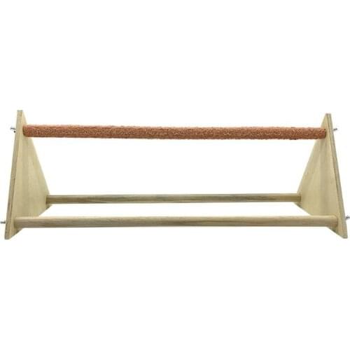 Chicken Perch Triangle Frosted Hen Stand Wood Table Top Play Toy for Hens Handmade Swing Bird for Large Bird Parrot Hens