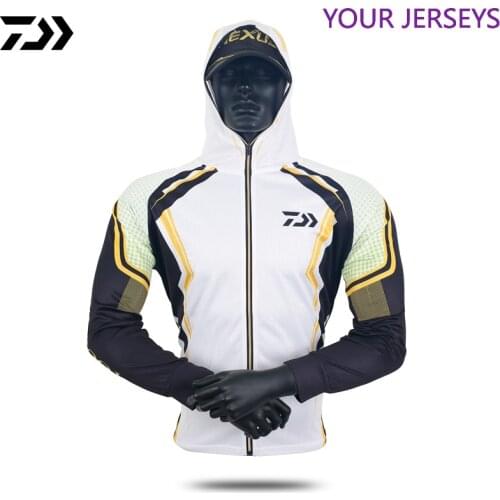 Daiwa Summer Sunscreen Fishing Shirt Mens Daiwa Hoodie Sun Protection Quick Dry Full Sleeve Outdoor Breathable Fishing Jackets