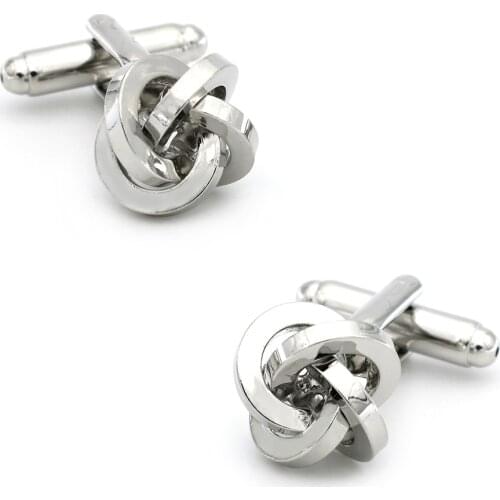 Fashion Cuff Links For Men Metal Knot Design Quality Brass Material Silver Color Cufflinks Wholesale&retail