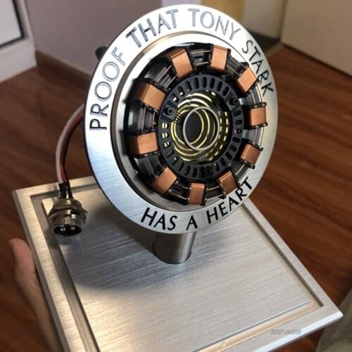 Hasbro Avengers Iron Man 1:1 Arc Reactor Metal Arc MK1 DIY Parts Remote Light Model Chest Lamp Desk Decoration Toys