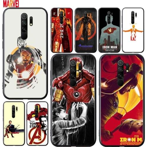 Marvel Iron Man Art Soft TPU For Xiaomi Redmi 9i 9T 9A 9C 9 8A 8 GO 7 7A S2 Y2 6 6A 5 A 4X Prime Pro Plus Black Phone Case
