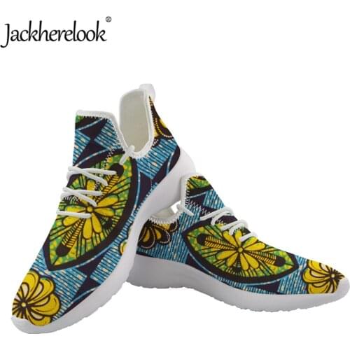 Jackherelook New Tribal Art African Design Knitting Sneakers Women Flat Shoes Breathable Footwear Shoe Lightweight Zapatos Mujer