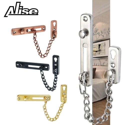 Anti-Theft Chain Door Chain with Spring Anti-Theft Press Door Latch Door Lock Security Lock Stainless Steel Safety Guard Chain