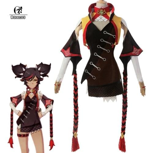 ROLECOS Genshin Impact Cosplay XINYAN Cosplay Costume Game Genshin Impact Costume for Women Halloween Suit Sexy Outfit