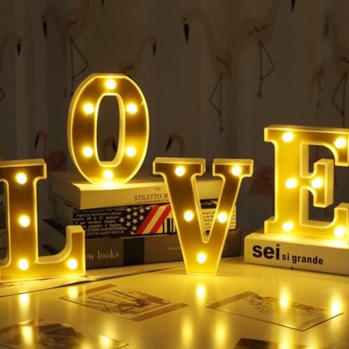16CM LED Letter Night Light Luminous Creative I LOVE YOU Battery Lamp Romantic Wedding Party Decor
