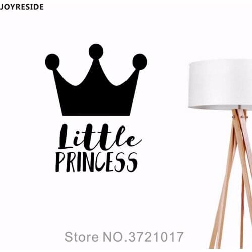 JOYRESIDE Little Princess Crown Wall Decal Vinyl Sticker For Kids Girls Bedroom Living Room Home Decoration Art Design DIY XY056