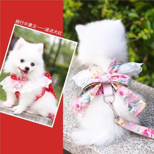 Lovely Vest Dog Hand Holding Rope Pet Harness Small Dog Medium-sized Dog Cat Breathable Dog Leash Pet Supplies