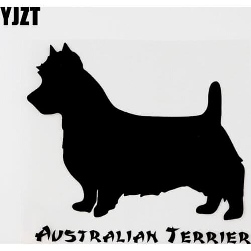 YJZT 15CM×13.4CM Funny Animal Australian Terrier Vinyl Car Sticker Decal Black/Silver 8C-0675