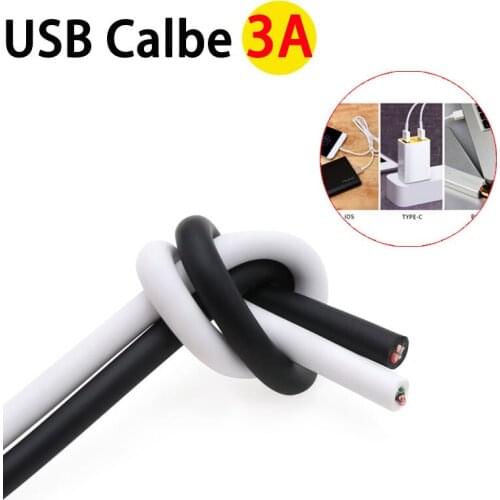 1 Meter OD 4.2mm 3A Data Cable For Type-C iOS PC Fast Charging USB Cable 22AWG + 28 AWG Unprinted 4 Core USB Power Cord