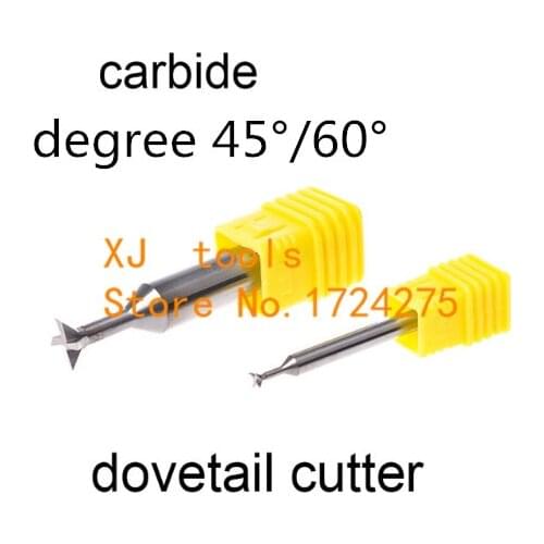 1PCS 45 Degree/60 Degree carbide Dovetail Milling Cutters 3mm 4mm 5mm 6mm 7mm 8mm 9mm 10mm 11mm 12mm 16mm 20mm