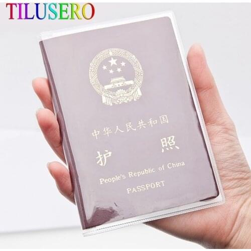 1pcs Waterproof Transparent Passport Holder Card Holder PVC Waterproof Travel Passport Cover Credit Card Holder Aluminium