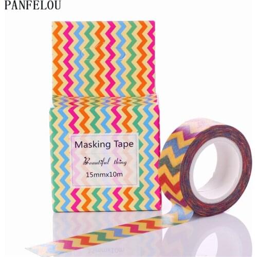 10M*15mm Wave stripe box stickers Washi Masking tape Quality good price HOT sell DIY Scrapbook Embellishments Decoration