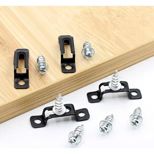 10pcs 2in1 Invisible cabinet connectors metal Cupboard hinge assembly furniture connecting bracket recessed screw fastener