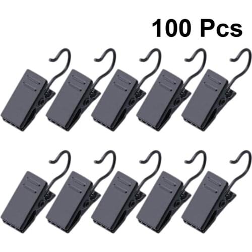 100pcs Window Shower Curtain Clips Hook Sturdy and Drapery Clips Curtain Rings Clamps Home Bathroom Accessories (3.2*0.92cm)