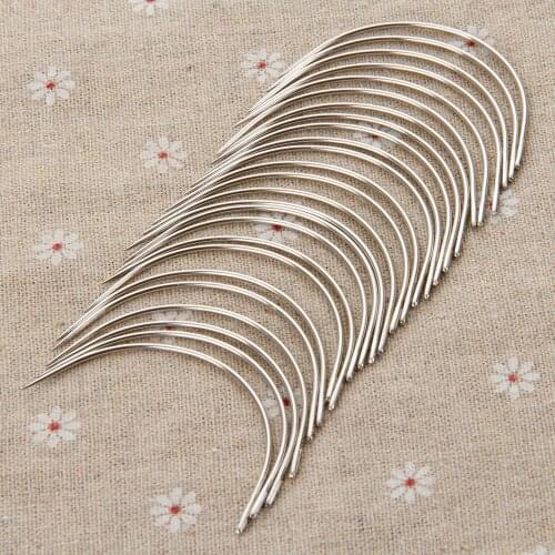 25pcs Curved Needle For Hair Weaving Cap Wigs Needles For Hair Extension C-Type Needles Tools